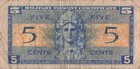 Usa   Mpc  5  Cents  1952  Series  521  Plate  13  Circulated Banknote Top 1