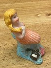 Orange Mermaid Figurine Poly Resin Glitter Fish Tank Aquarium Decor 4 