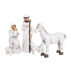 5-piece Large Christmas Nativity Set Indoor Figurines  Distressed White