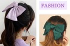6 Large Bow Hair Clips Ribbon Bowknot Barrettes Set For Women Girls Styling