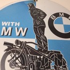 Vintage Bmw Sign - Porcelain Metal Motorcycle Gas Pump Service Auto Sign