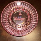Vintage Flamingo Hilton Las Vegas Pink Round Glass Ashtray 5  Nm  Awesome Gift