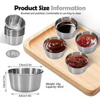 6 Pcs 2 Oz Stainless Steel Dipping Sauce Cup  Mini Dip Bowls  6pcs Silver 