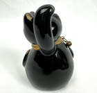 Maneki Neko Beckoning Black Cat Made In Japan Good Luck   Prosperity Porcelain