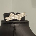 Vintage Art Deco Bow Brooch W  Rhinestones Pot Metal  Signed Bm Elegant Sparkle