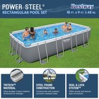 Bestway Power Steel 18  X 9  X 48  Rectangular Above Ground Swimming Pool Set