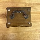 Vintage Wood   Cork Coaster Set Wood Caddy Handle Mid-century 8 Coasters Hi Mark