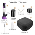 12  Silicone Glass Bong Set Smoking With Box Heavy Beaker Tobacco Water Pipes Us