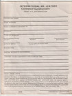Vintage International Mr  Leather Iml Contest Application Form Chicago Illinois