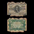 3rd Issue 5c Five Cent Fractional Currency Note W  1901 Mississippi Envelope Xf