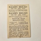 Orig 1930 s Disney Pie Eye Mickey Mouse Bamby Bread Recipe Card 