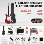 Donner Dst-100r Electric Guitar Starter Pack Hss Pickup Amp Accessories Red
