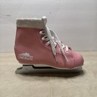Lake Placid Figure Ice Skates Youth Girls Size 2 Pink   White Double Blades