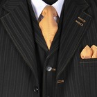 New Men s 3 Piece Elegant And Classic Stripes Suit Color Black Size 38r 60l
