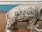 Vintage 68 Nixon Presidential Elephant Metal Toy Money Coin Bank Political Cast 