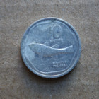 1987 Philippines 10 Sentimos Goby Fish Circulated Km 240 Aluminum