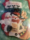 Holiday Time Christmas Stocking Kit Caroling Trio Felt Applique Santa Sequins