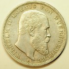 Mw29743 Germany Wurttemberg Silver 3 Mark 1911-f Wilhelm Ii Freudenstadt Mint Au