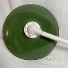 Vtg Jackson 14    Green  white Porcelain Enamel Barn  gas Light Shade   Bracket