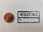 Registered No  Vintage United States Post Office Black Wood Handle Rubber Stamp
