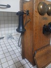 317 N p r s  Western Electric Oak Wood Hand Crank Wall Mount Telephone Antique 