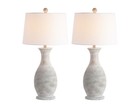 Set Of 2 Safavieh Bentlee Table Lamp Modern Bedside Living Room Lighting Grey
