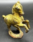 Vintage Cast Iron Bronze Horse Coin Bank 7  Tall Antique Metal Statue