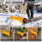 Wheeled Snow Pusher 29 39 In Steel Blade  9 8in Rubber Wheels  Adjustable Handle