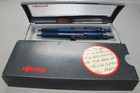 Rotring 600 Blue Hexagonal Knurled Grip Ballpoint Pen   0 7 Pencil Set  In Bx
