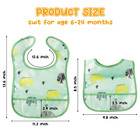 6pcs Waterproof Toddler Bibs Baby Feeding Bib Set With Crumb Catcher Pocket I   