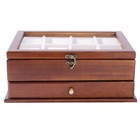 Vintage Watch Box 2 Layers Sycamore Wood Jewelry Large Storage Case Organizer