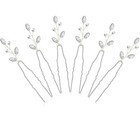 6 Pieces Pearl Crystal Bridal Hair Pins Rhinestone Flower Wedding Hair Pins P   