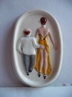 Vintage 1960 s Adult Themed Double Sided Ceramic Ashtray