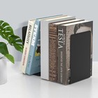 Vfine Bookends 1 Pair  Black Metal Book Ends  Heavy Bookends For Shelves  Book