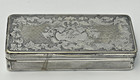 Antique Victorian 19th Century Silver Plated  Engraved Snuff Trinket Pill Box