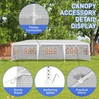10 x30  Canopy Tent Waterproof Awning Low-end Outdoor Party Gazebo 5 Sides White