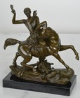 Bronze Theseus Sculpture Statue Centaur Hercules Decor Marble Sign Mythology Art