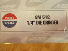 Msi Pro Sm 512 1 4  Straight Die Grinder For Metal  Auto  Wood Made In Taiwan