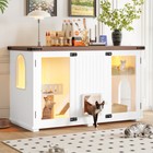 New Cat Litter Box 47 25  Large Enclosure W  Led  Stairs And Cat Scratching Post