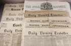 21 Vintage Boston Newspapers - Free Shipping - 1849-70 - Found In Old Ship Trunk