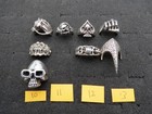 T  Silva  Skull Goth Biker Sterling Silver Ring Lot Of 8  Ttl 106 Grams