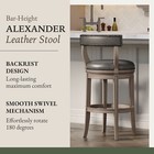 Maven Lane Bar Stool  Reclaimed Oak Finish W  Ronan Stone Vegan Leather  used 
