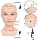 Female Life Size Bald Mannequin Head Professional Cosmetology For Wig Making    
