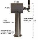 Stainless Steel  Draft Beer Tower Made In Usa - 4 Faucets Air Cooled -tt4cr-