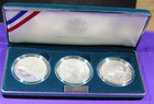 1994 U s  Veterans Commemorative Silver Dollars - 3 Coin Proof Set - Box W coa