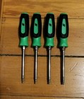 New Snap-on    Sgtx40bg 4-pc Green Soft Grip Mini Torx Screwdriver Set
