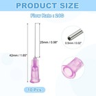 10pcs Blunt Tip Dispensing Needle With Luer Lock 24g  1   purple  