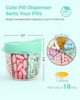 Portable Green Pill Dispenser With 7 Compartments   Wide Opening For Easy Access