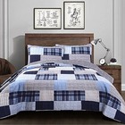  Greenville 3 Piece Quilt Set Full queen Navy
