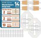 14 Pack Emergency Wound Closure Kit With Butterfly Bandages   Zip Stitch Device